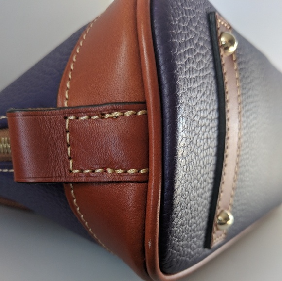 SOLD!Dooney and Bourke Plum Pebble Leather Satchel - Picture 6 of 7